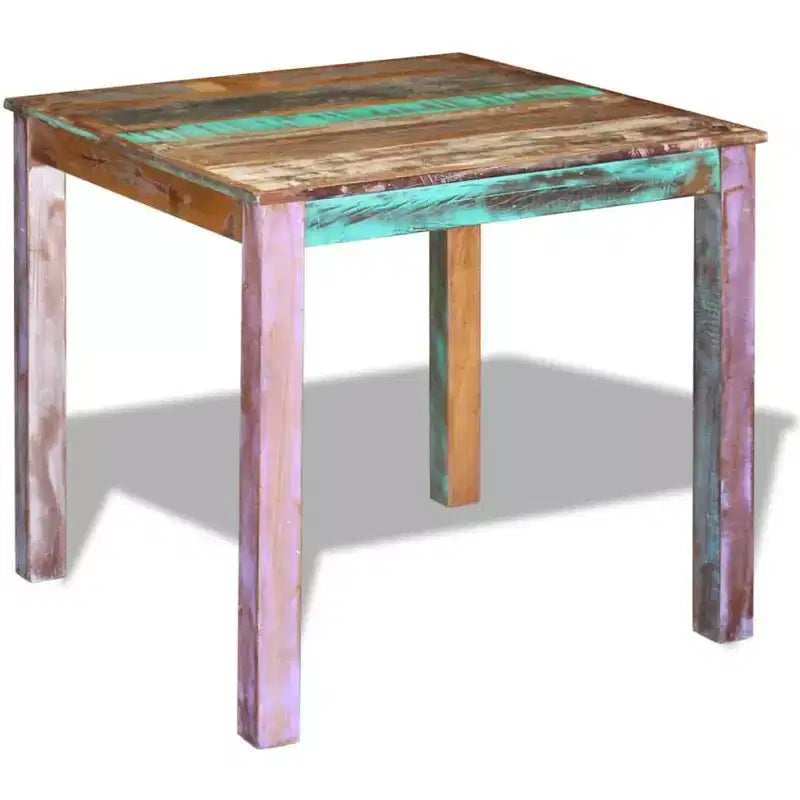 vidaXL Table de salle à manger Multicolore Bois de récupération massif Compact Durable