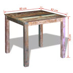 vidaXL Table de salle à manger Multicolore Bois de récupération massif Compact Durable