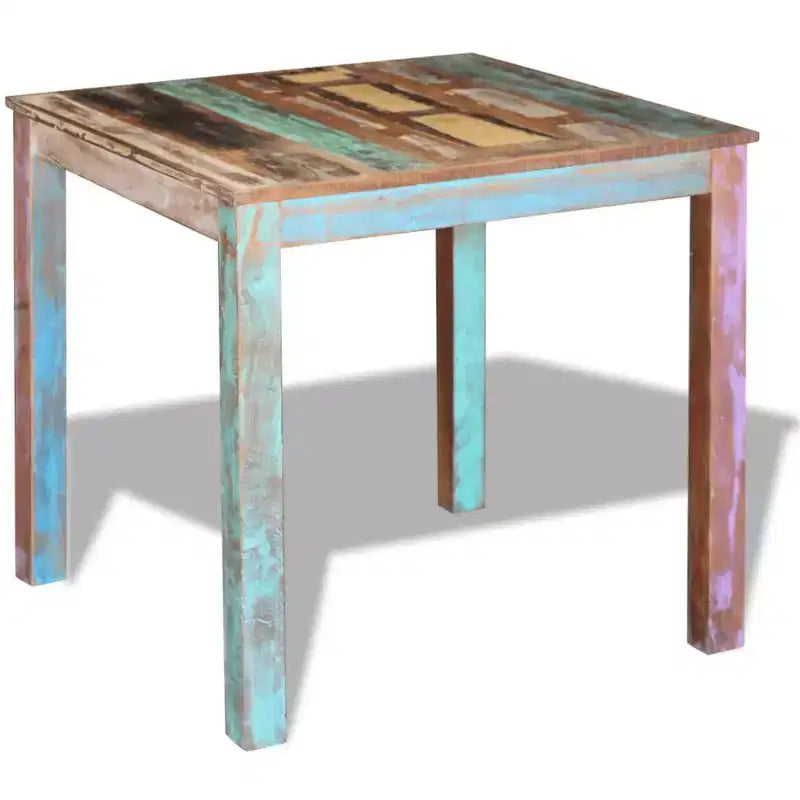 vidaXL Table de salle à manger Multicolore Bois de récupération massif Compact Durable
