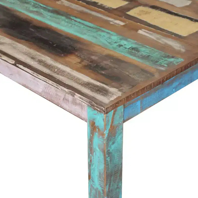 vidaXL Table de salle à manger Multicolore Bois de récupération massif Compact Durable