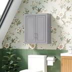 Meuble de Rangement Mural de Salle de Bain Double Porte au-dessus des Toilettes avec Étagères Réglables Organisateur Mural pour Salle de Bain, Cuisine, Buanderie, Chambre