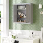 Meuble de Rangement Mural de Salle de Bain Double Porte au-dessus des Toilettes avec Étagères Réglables Organisateur Mural pour Salle de Bain, Cuisine, Buanderie, Chambre