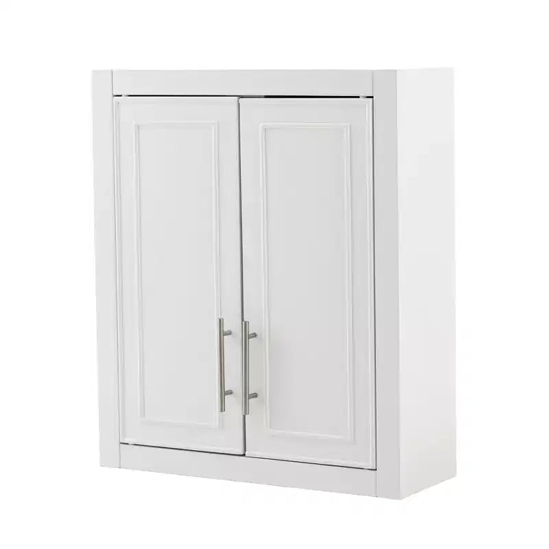 Meuble de Rangement Mural de Salle de Bain Double Porte au-dessus des Toilettes avec Étagères Réglables Organisateur Mural pour Salle de Bain, Cuisine, Buanderie, Chambre