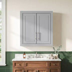 Meuble de Rangement Mural de Salle de Bain Double Porte au-dessus des Toilettes avec Étagères Réglables Organisateur Mural pour Salle de Bain, Cuisine, Buanderie, Chambre