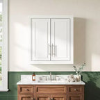 Meuble de Rangement Mural de Salle de Bain Double Porte au-dessus des Toilettes avec Étagères Réglables Organisateur Mural pour Salle de Bain, Cuisine, Buanderie, Chambre