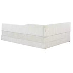 Lit de repos en velours côtelé en forme de L Luxystar Modern de taille normale pour salon ou chambre d'amis