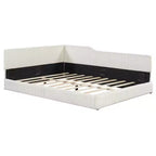 Lit de repos en velours côtelé en forme de L Luxystar Modern de taille normale pour salon ou chambre d'amis