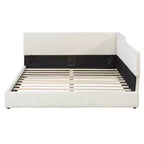 Lit de repos en velours côtelé en forme de L Luxystar Modern de taille normale pour salon ou chambre d'amis