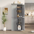 70 Tall Kitchen Pantry Cabinet w/ Doors and Adjustable Shelves, Freestanding Cupboard, Tall Storage Cabinet for Bathroom