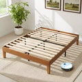 JIONJOY 12-Inch Full Wood Platform Bed Frame, Solid Rubberwood Bedframe, Heavy Duty Mattress Foundation, Easy Assembly, Natural Wood