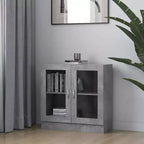 vidaXL Armoire de Vitrine Gris Béton 32,5x12,0x31,5 Bois d'Ingénierie