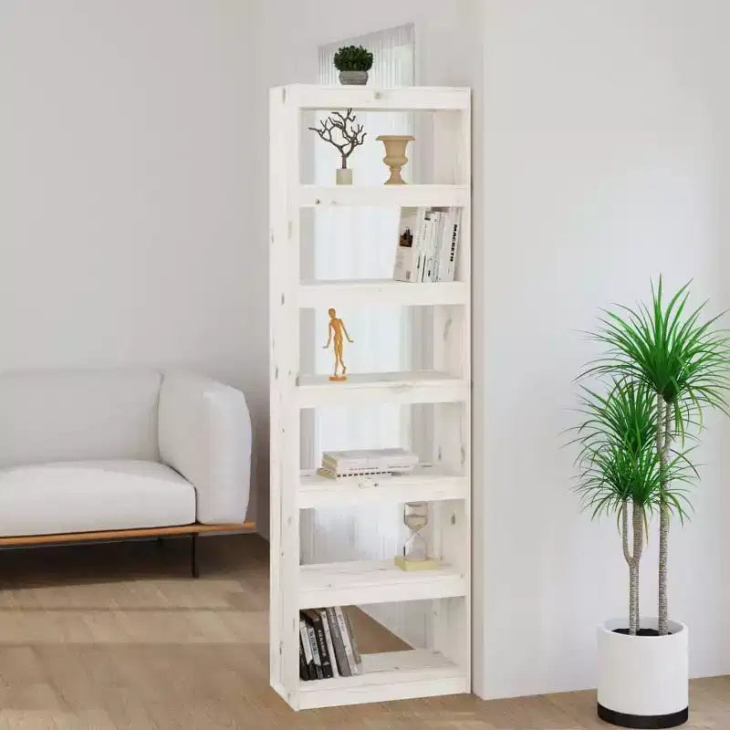 vidaXL Bibliothèque haute en pin massif blanc