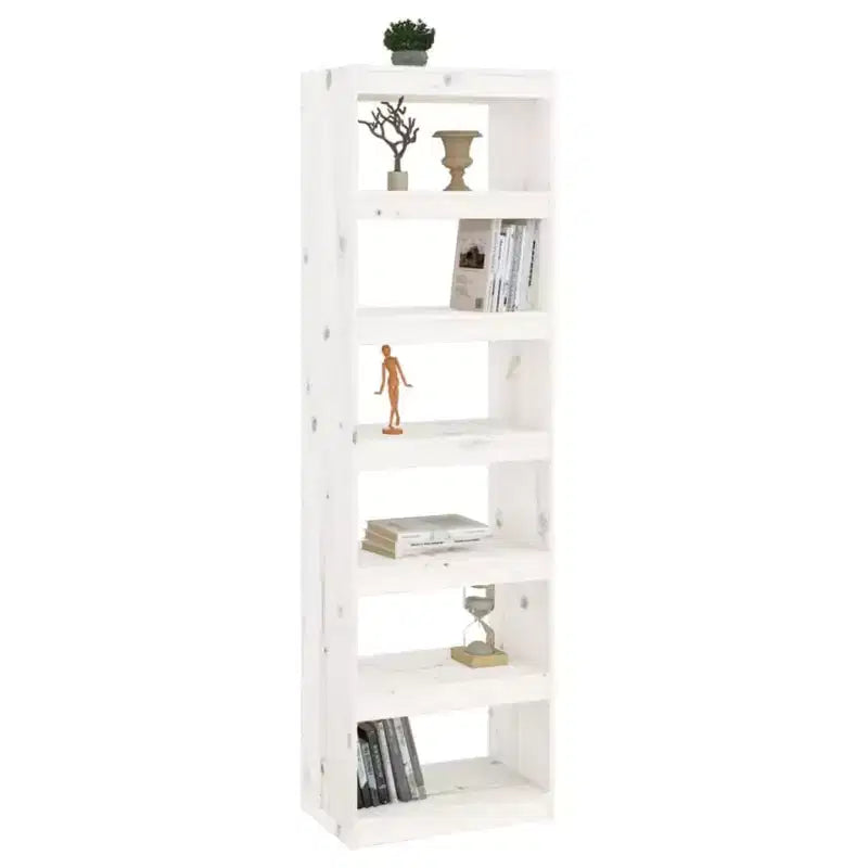 vidaXL Bibliothèque haute en pin massif blanc