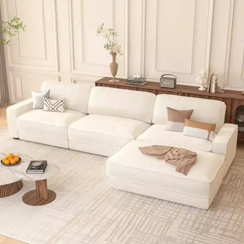 Dyonery 120 - Canapé modulaire sectionnel, Canapé sectionnel Cloud avec assise profonde, Canapé modulaire en L moderne avec méridienne.