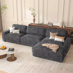 Dyonery 120 - Canapé modulaire sectionnel, Canapé sectionnel Cloud avec assise profonde, Canapé modulaire en L moderne avec méridienne.