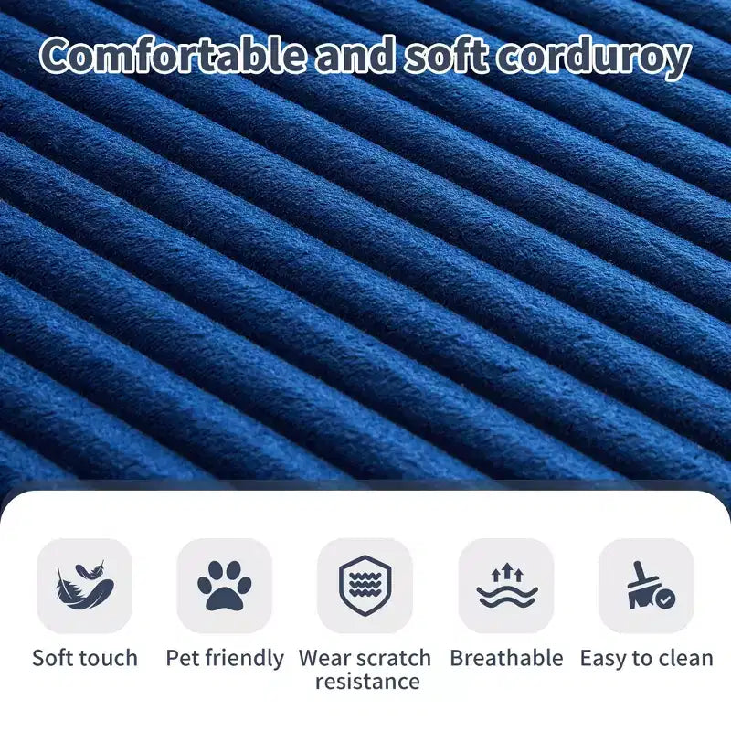 MAYEERTY Canapé sectionnel modulable en flanelle bleue en forme de U, mousse haute densité avec oreillers décoratifs