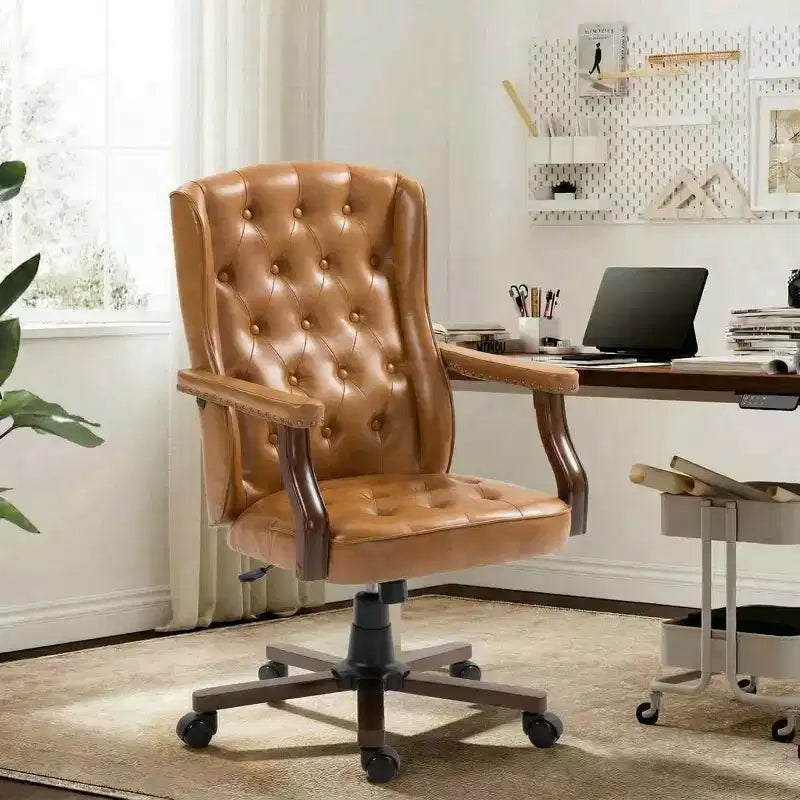 Fauteuil de bureau de direction avec dossier à oreilles et pivotant pour le bureau à domicile