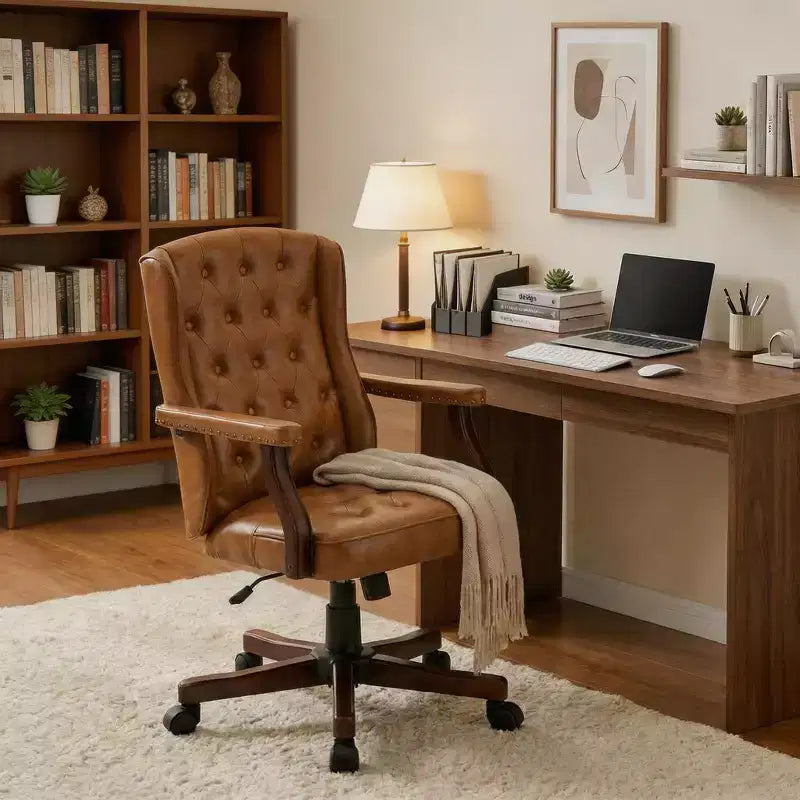 Fauteuil de bureau de direction avec dossier à oreilles et pivotant pour le bureau à domicile