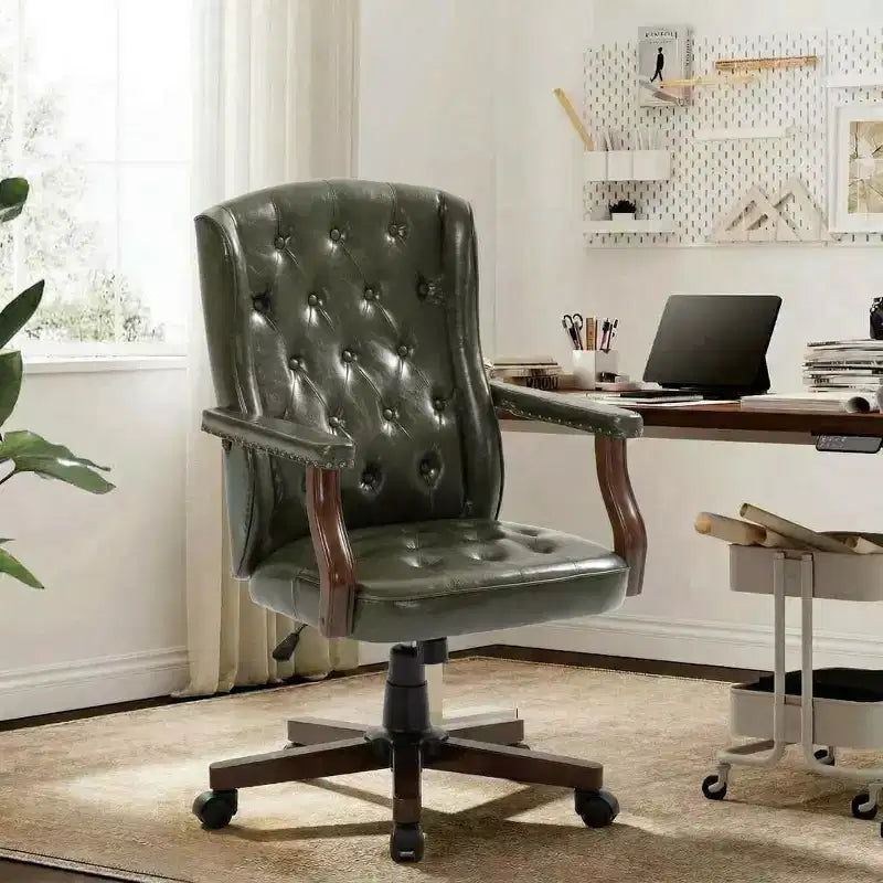 Fauteuil de bureau de direction avec dossier à oreilles et pivotant pour le bureau à domicile