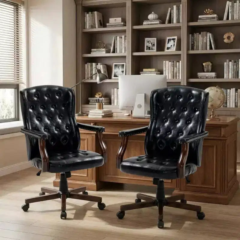 Fauteuil de bureau de direction avec dossier à oreilles et pivotant pour le bureau à domicile