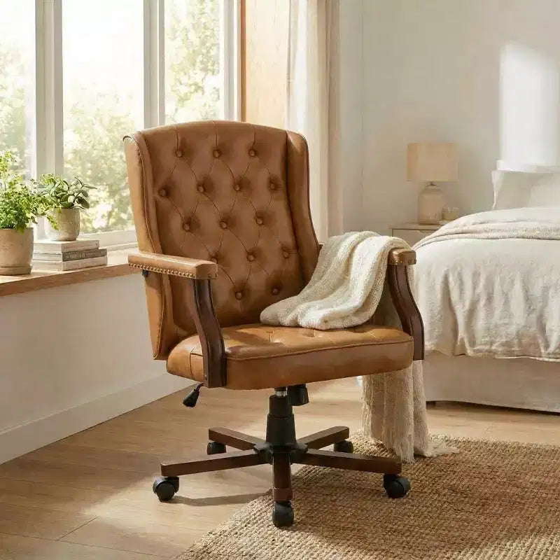 Fauteuil de bureau de direction avec dossier à oreilles et pivotant pour le bureau à domicile