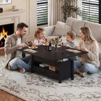 Table basse relevable de 40 pouces, table convertible multifonctionnelle avec tiroirs et compartiment caché pour salon et salle à manger