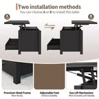 Table basse relevable de 40 pouces, table convertible multifonctionnelle avec tiroirs et compartiment caché pour salon et salle à manger