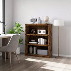 Bibliothèque en bois de ferme avec rangement, étagères ouvertes rustiques pour le bureau à domicile, le salon et la chambre, organisateur de bibliothèque en bois robuste