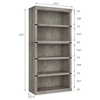 Bibliothèque en bois de ferme avec rangement, étagères ouvertes rustiques pour le bureau à domicile, le salon et la chambre, organisateur de bibliothèque en bois robuste