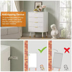Lot de 2 commodes à 4 tiroirs pour chambre à coucher, commode de rangement moderne en bois, pieds en métal et poignées dorées, organisateur de placard résistant à l'eau pour la maison