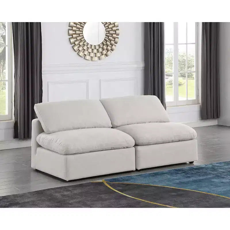 Canapé modulaire en tissu texturé lin Indulge Meridian Furniture