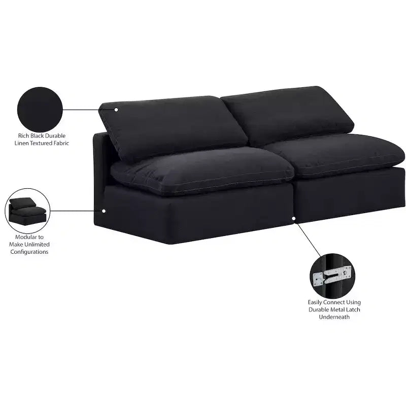 Canapé modulaire en tissu texturé lin Indulge Meridian Furniture