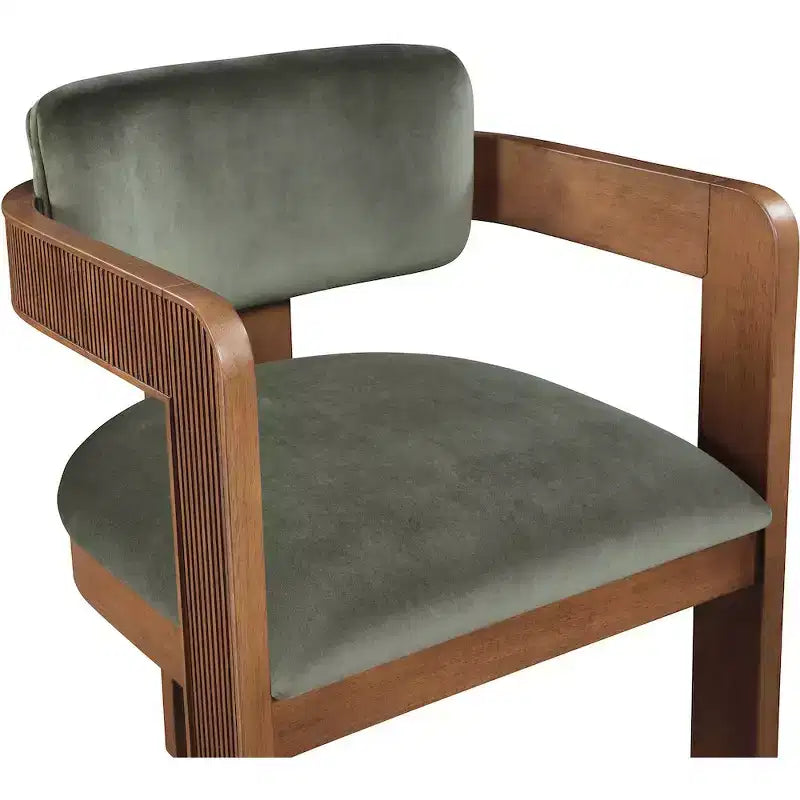 Chaise de salle à manger en velours vert Sacha de Meridian Furniture, lot de 2