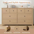 Commode à 8 tiroirs pour chambre à coucher - Commode simple et moderne en bois, double commode de rangement, tiroirs profonds, convient pour salon, couloir, entrée.