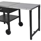 GDFStudio Mavis Chariot de cuisine extérieur pliable en acier inoxydable avec roues
