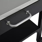 GDFStudio Mavis Chariot de cuisine extérieur pliable en acier inoxydable avec roues