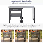 GDFStudio Mavis Chariot de cuisine extérieur pliable en acier inoxydable avec roues