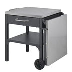 GDFStudio Mavis Chariot de cuisine extérieur pliable en acier inoxydable avec roues