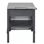 GDFStudio Mavis Chariot de cuisine extérieur pliable en acier inoxydable avec roues