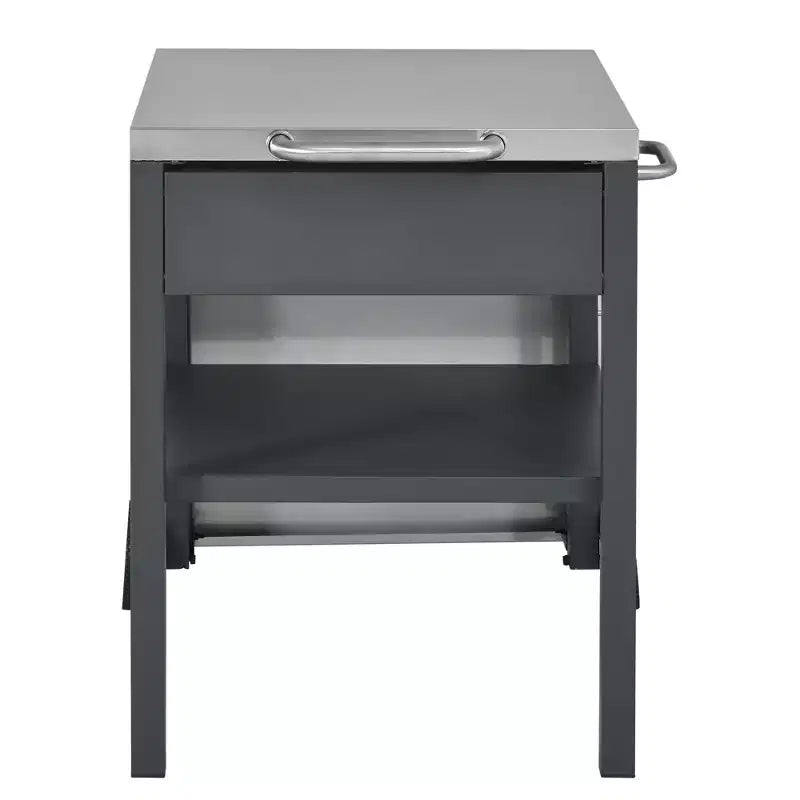 GDFStudio Mavis Chariot de cuisine extérieur pliable en acier inoxydable avec roues