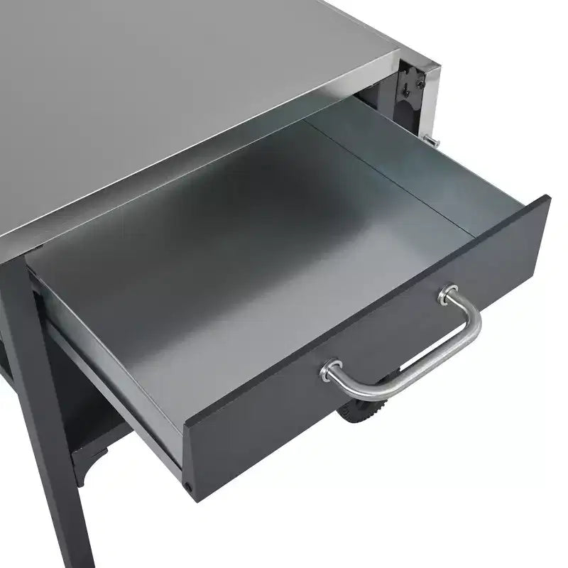 GDFStudio Mavis Chariot de cuisine extérieur pliable en acier inoxydable avec roues