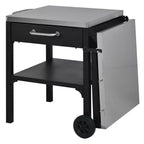 GDFStudio Mavis Chariot de cuisine extérieur pliable en acier inoxydable avec roues
