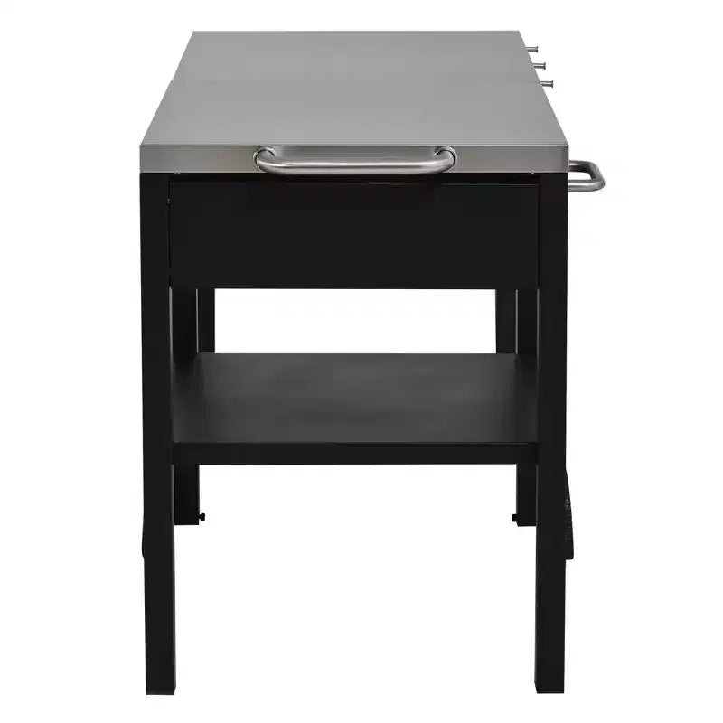 GDFStudio Mavis Chariot de cuisine extérieur pliable en acier inoxydable avec roues