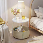 Ensemble de chaise d'appoint FurnitureR avec table basse de rangement, fauteuil en chenille avec table d'appoint ronde, ensemble de meubles de salon pour petits espaces