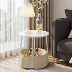Ensemble de chaise d'appoint FurnitureR avec table basse de rangement, fauteuil en chenille avec table d'appoint ronde, ensemble de meubles de salon pour petits espaces
