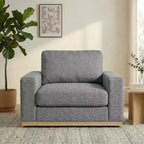 Dyonery 42 Fauteuil Accent pour Salon, Fauteuil Inclinable Large Surdimensionné, Fauteuil en Tissu Chenille, Cadre en Bois Massif, Coussins à Ressorts, Assemblage Facile