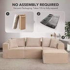 Acekool 107 Canapé modulable Cloud, canapé de sol sans os avec assise profonde pour salon, beige