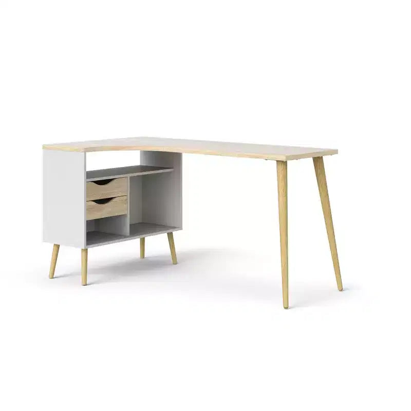Tvilum, bureau Diana 2 tiroirs, 3 étagères