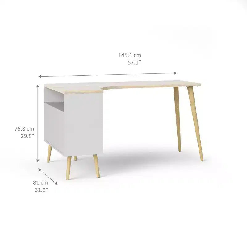 Tvilum, bureau Diana 2 tiroirs, 3 étagères