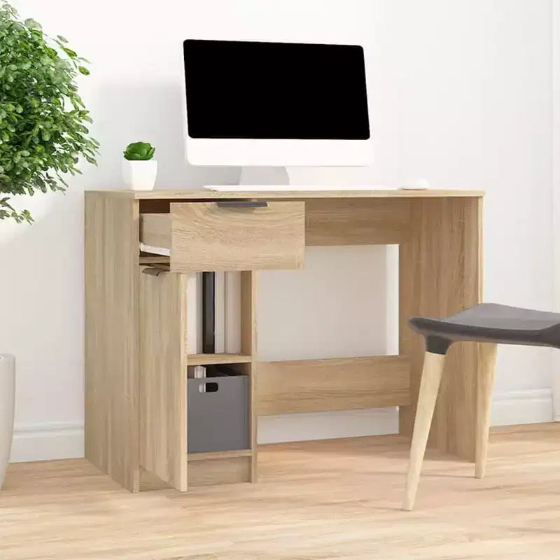 vidaXL Bureau Bois d'ingénierie Chêne Sonoma 100x50x75 cm Bureau
